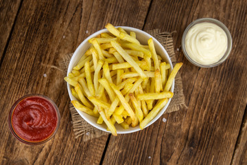 Homemade French Fries (close-up shot; selective focus)