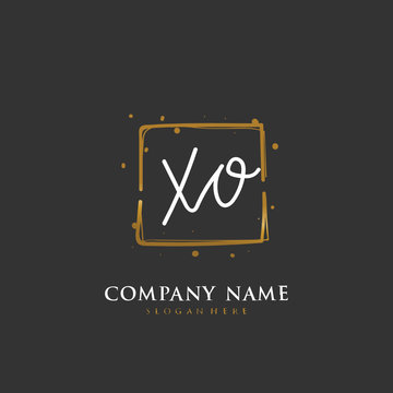 Handwritten initial letter X O XO for identity and logo. Vector logo template with handwriting and signature style.