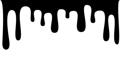 Black melt drips or liquid sauce drops. Black liquid or melted chocolate drips, current paint.