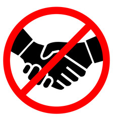 No handshake icon vector illustration no dealing no collaboration isolated on white