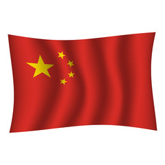 China flag background with cloth texture. China Flag vector illustration eps10. - Vector