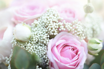stylish wedding attributes of bride. classic bride's bouquet