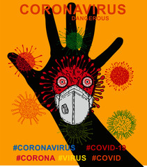 coronavirus and mask graphic design vector art