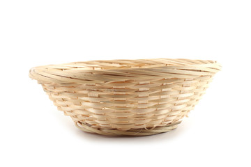 Wicker plate isolated on white