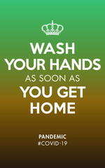 Wash Your Hands as soon as You Get Home Vectoral illustration