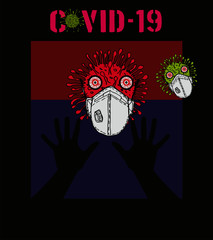 coronavirus and mask graphic design vector art
