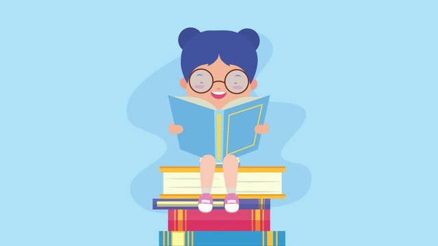 world book day celebration with little girl reading