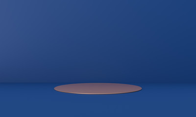 3D rendering of dark blue geometric space background.