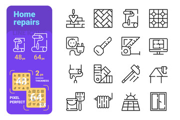 Home repairs icons set