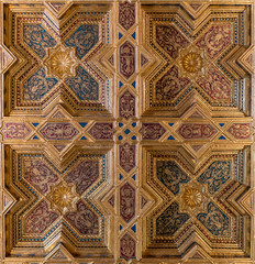 Ornament, ceiling decoration made of wood of different grades