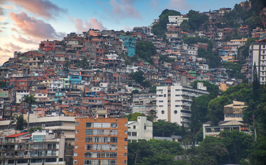 Rio de Janeiro downtown and favela