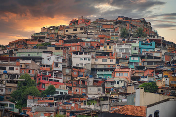 Fototapeta premium Rio de Janeiro downtown and favela