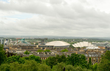 Glasgow, Scotland, june 2017. Aerial view of this beautiful city with its nice landmarks