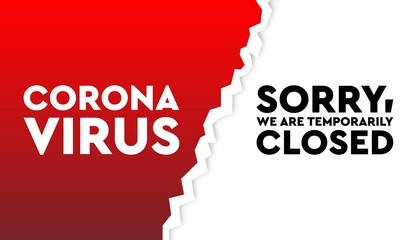 Coronavirus temporarily closed papercut template.