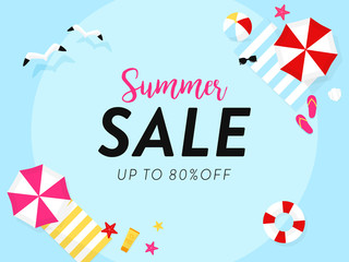 Summer sale Beach elements background vector illustration