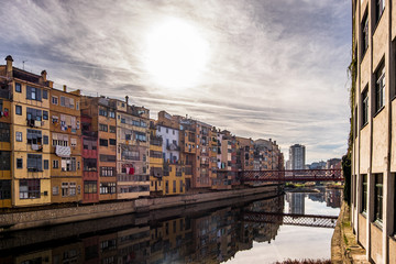 Fototapeta premium Girona city historical center in Catalonia, Spain.