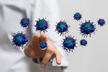 Virus Covid 19-NCP. nCoV denoted is single-stranded protection virus..