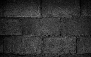 Gray block-shaped brick background image, dark tone style For wallpaper
