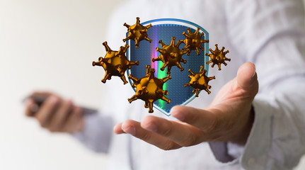 Corona Virus Healthcare Concept. Coronavirus protection Pandemic Sars Fever.