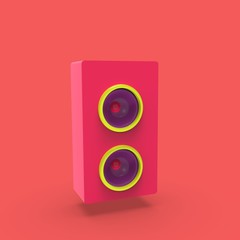  3d illustraton Speaker music minimalism concept