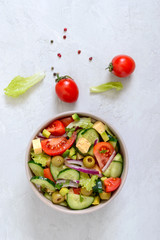 Fresh vitamin vegetable salad. Vegetarian dish.