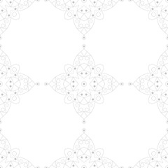 Geometric seamless with background with gray elements. Indian style