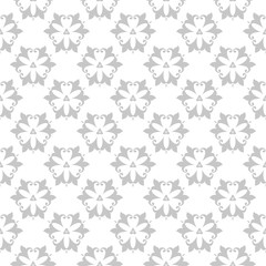 Floral gray seamless design. Monochrome background