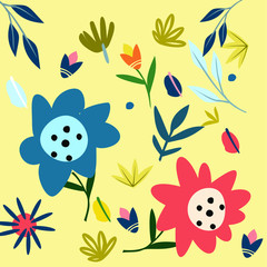 illustration vector EPS print abstract modern art plant botanical garden scandinavian nordic design setyle good for fashion or textile or cover or background or other