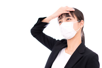 マスクをしたビジネスウーマン