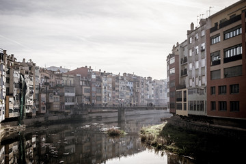 Fototapeta na wymiar Girona city historical center in Catalonia, Spain.