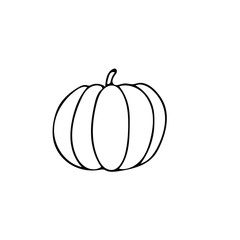 pumpkin hand drawn in doodle scandinavian minimalism style. single element, icon, sticker, poster card. vegetable harvest autumn halloween thanksgiving