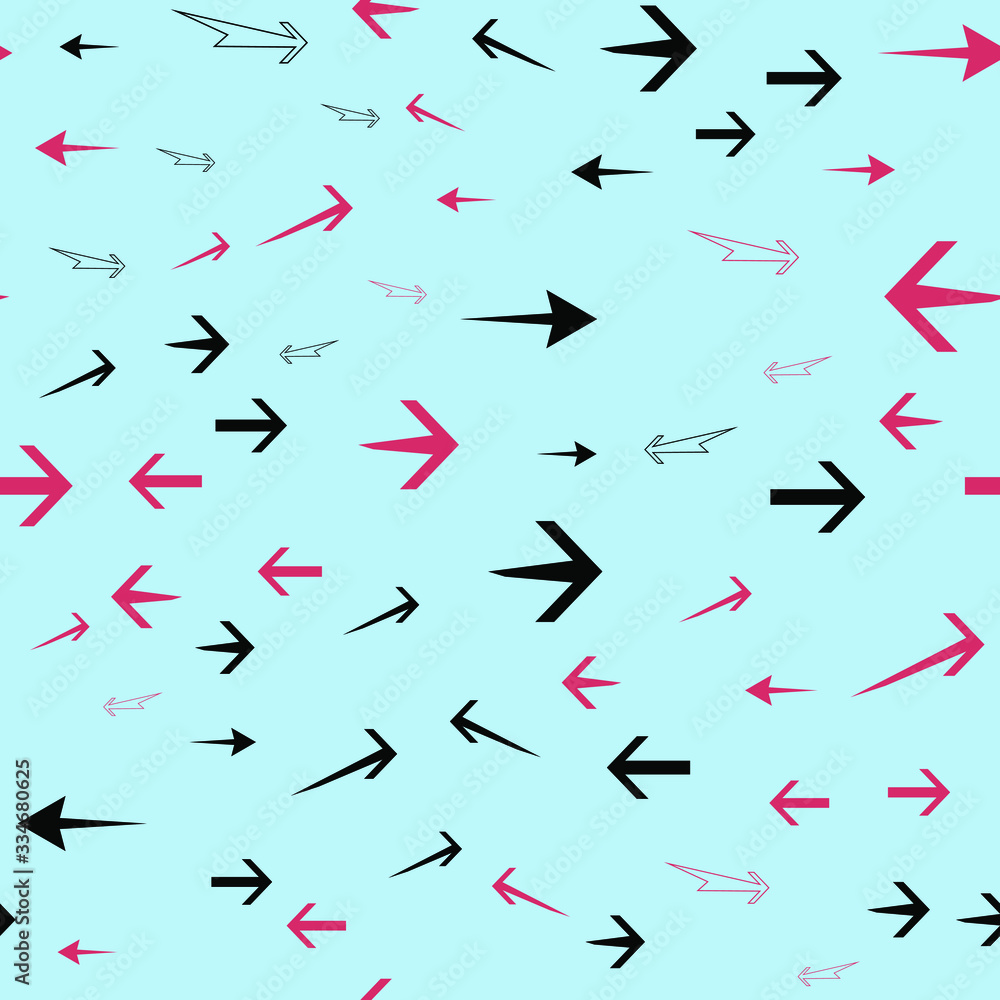 Poster seamless vector pattern with different arrows. modern cursor illustration