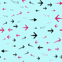 Seamless vector pattern with different arrows. Modern cursor illustration