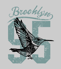 hand drawing bird tshirt print graphic design vector art