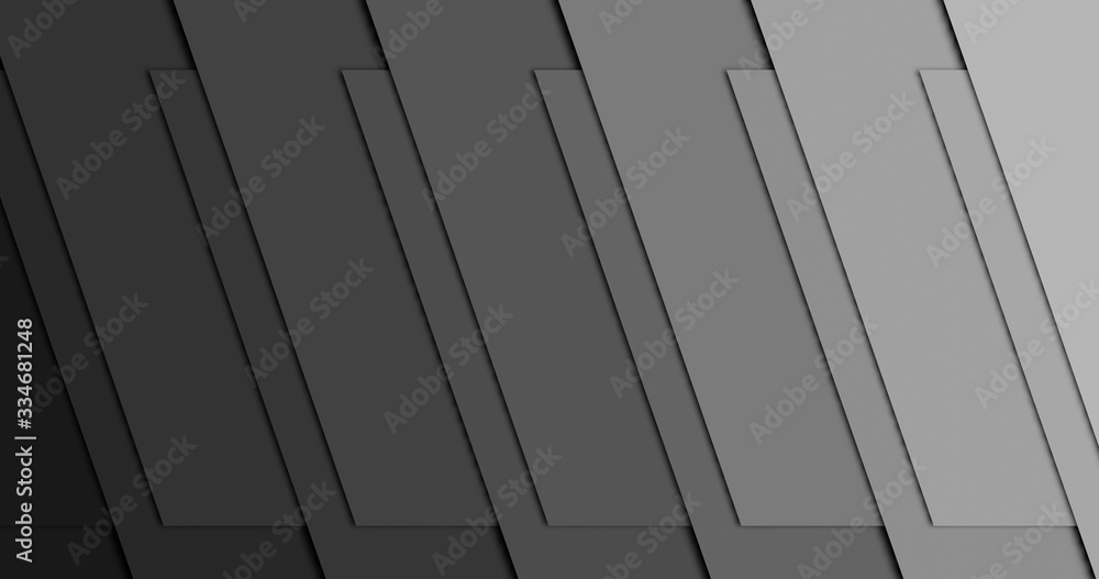 Poster abstract background with gradient black color at plane layer with 3d effect lines. 3d illustration w