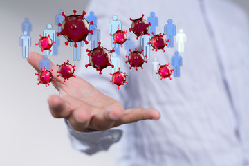 Coronavirus abstract background. Medical Genetics Bacteriological Microorganism..