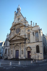 Fototapeta na wymiar St. Stephen's Church of the Mount is a place of Catholic worship in Paris located in the Latin quarter.