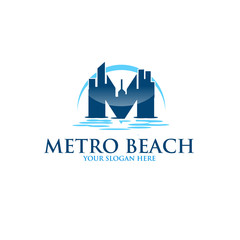 metro beach city logo designs modern
