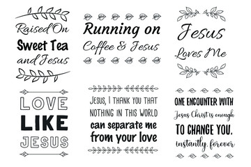 Fototapeta premium Christian sayings. Calligraphy saying for print. Vector Quote for typography and Social media post
