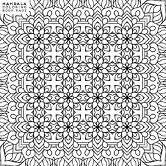 Gordijnen Flower Mandala. Coloringbook page template © lovelymandala