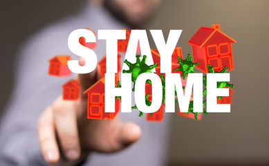 Stay home digital stay safe 3d.