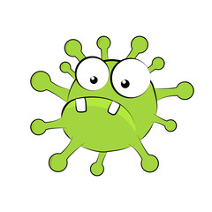 Coronavirus Illustrated Character For Children. Prevent Covid19. Stay at Home.