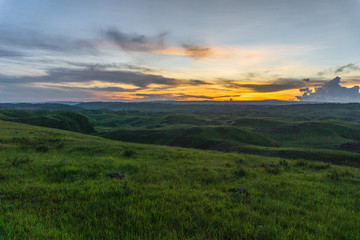 Mountain rolling plateau of khasi hills meghalaya