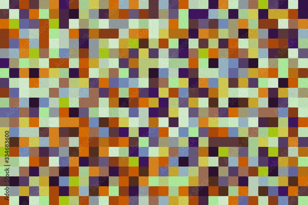 Poster abstract geometric pattern. multicolor figures. texture for print and banner. oil paint on canvas st