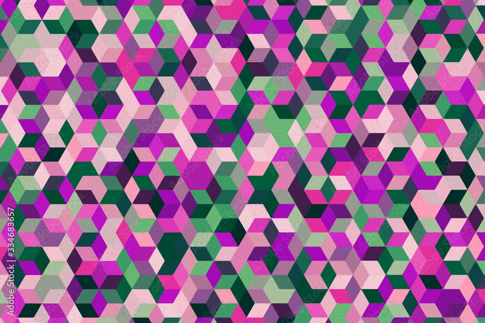 Poster abstract geometric pattern. multicolor figures. texture for print and banner. oil paint on canvas st