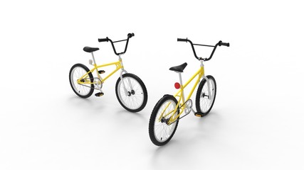 3D rendering small bicycle bmx bike stunt wheels cycle isolated white