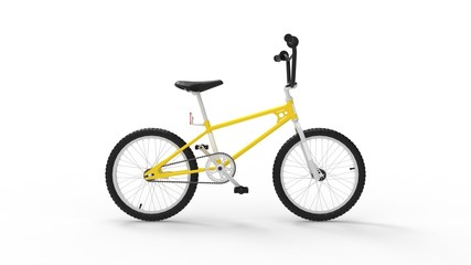 Obraz premium 3D rendering small bicycle bmx bike stunt wheels cycle isolated white