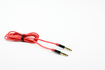 3.5 AUX audio cable on a white background