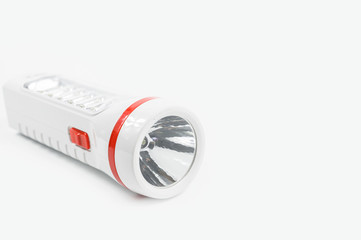 Led flashlight on a white background