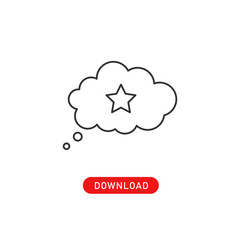 Cloud with star. Vector Loyalty program line icons
